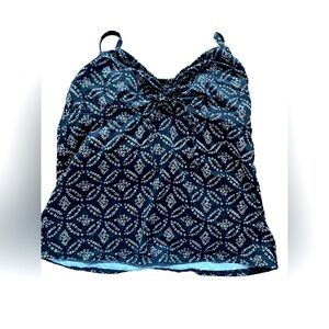 Lands End Top Swimming Tankini (10) black and white